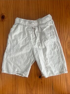 H&M Kids Linen/Cotton Blend Pull On Casual Shorts Oatmeal Beige Size 10 9-10Y